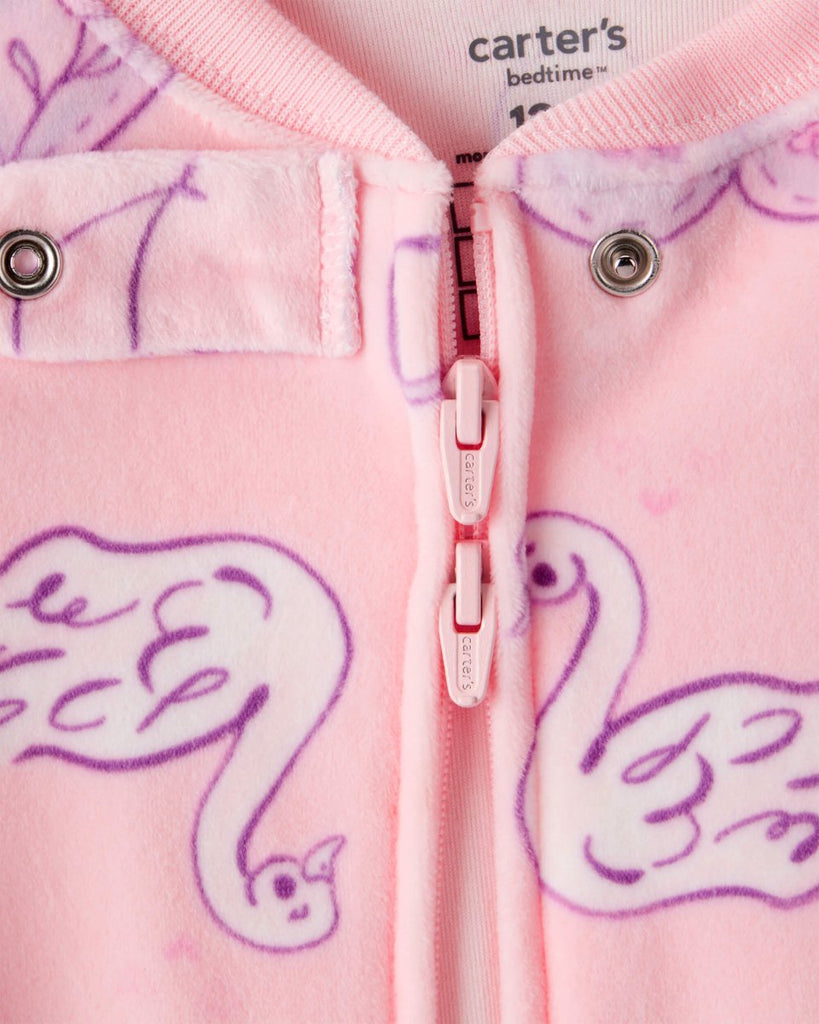 Pijama enterizo ajustado con cisnes - Carter's