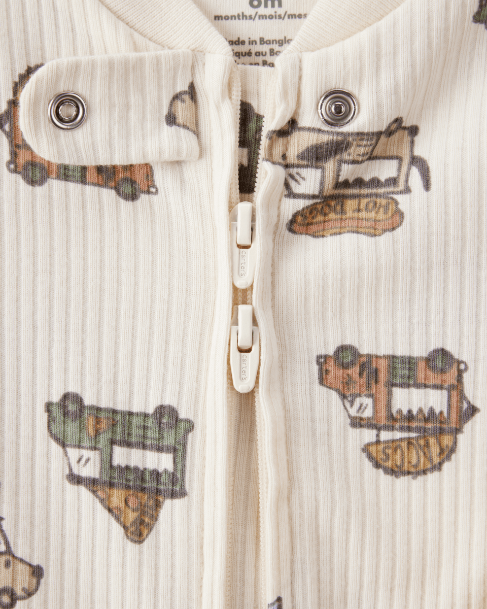 Pijama enterizo con pies de camiones de comida en acanalado - Carter's
