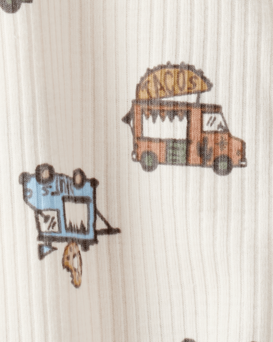Pijama enterizo con pies de camiones de comida en acanalado - Carter's