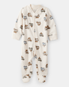 Footed food truck print sleep & play in rib
