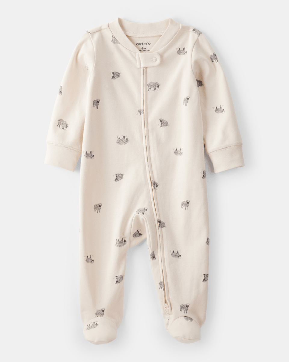 Pijama enterizo con pies de ovejas en algodón marfil - Carter's