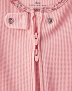 Pijama enterizo con pies y ribete floral en algodón acanalado - Carter's