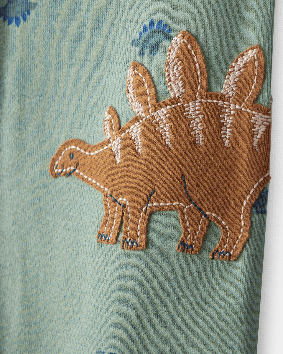 Pijama enterizo de algodón con dinosaurios en verde - Carter's