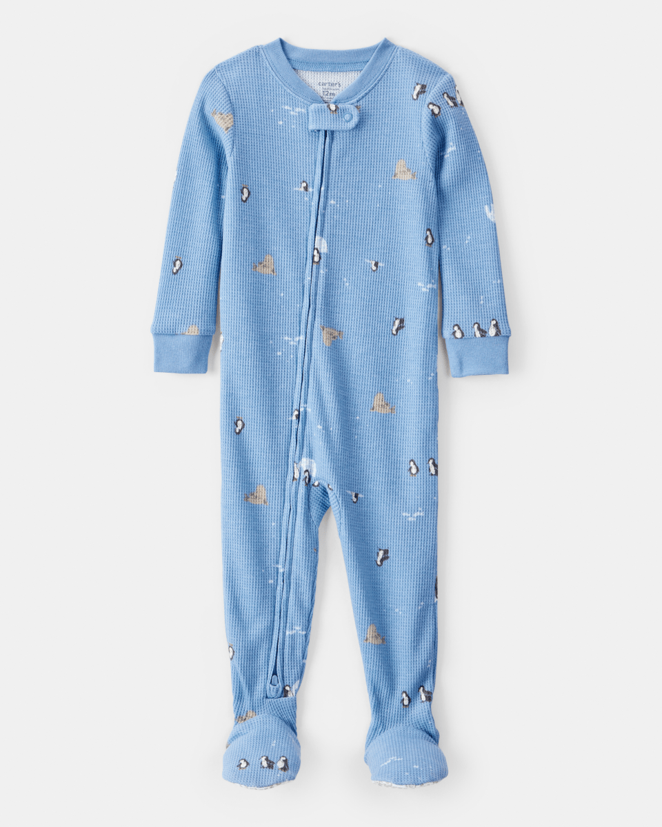 Pijama enterizo de algodón en azul animal - Carter's