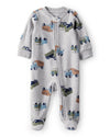Grey fleece onesie with fun print