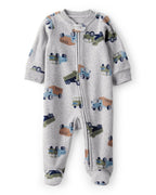 Pijama enterizo de polar gris con divertido estampado - Carter's
