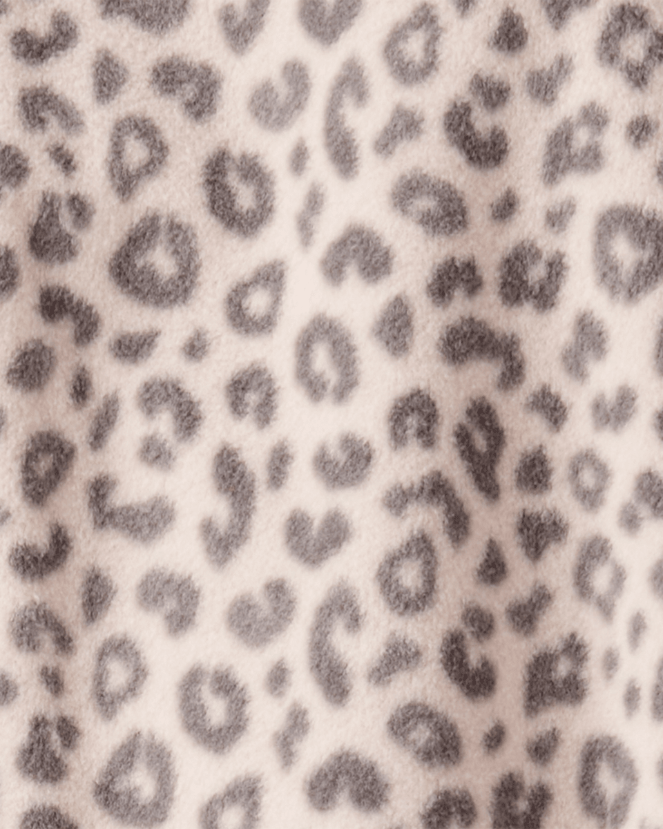 Pijama enterizo de polar marrón con estampado animal print - Carter's