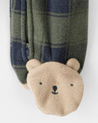 Pijama enterizo de polar verde con diseño buffalo - Carter's