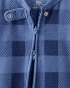 Pijama enterizo holgado con cuadros y Yeti - Carter's