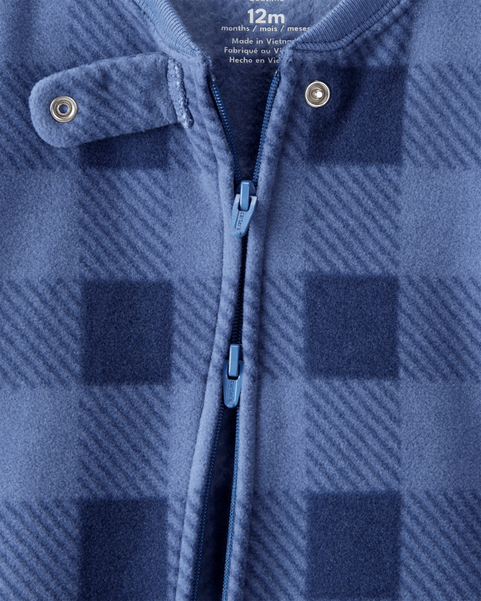 Pijama enterizo holgado con cuadros y Yeti - Carter's