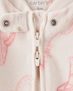 Pijama enterizo microfleece crema con estampado cowgirl - Carter's