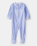 Pijama enterizo polar azul con corazones y lunares - Carter's
