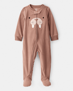 Pijama enterizo polar marrón con diseño de morsa - Carter's