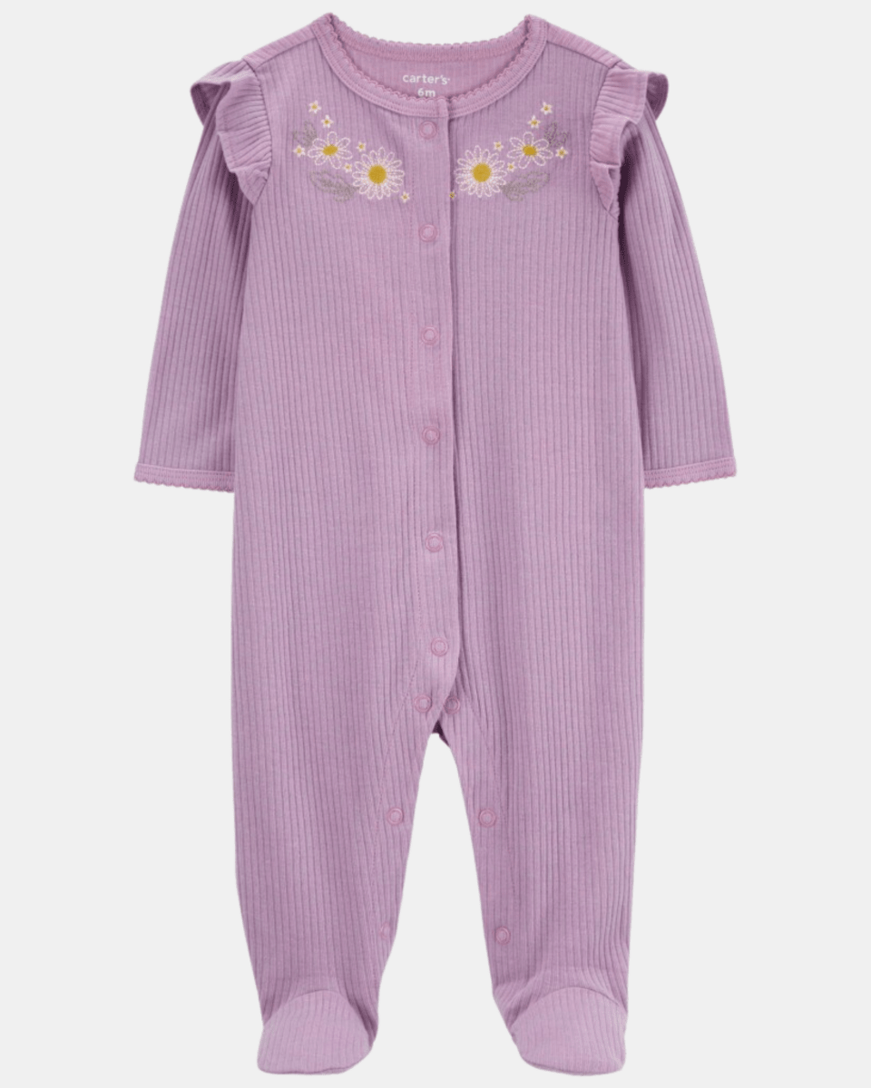 Pijama entero algodón canalé diseño floral - Carter's