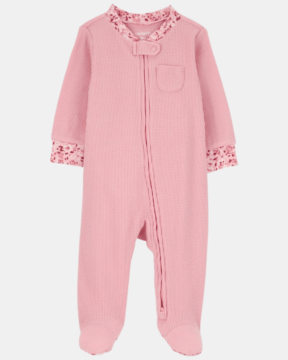 Pijama entero con algodón térmico con detalles florales - Carter's