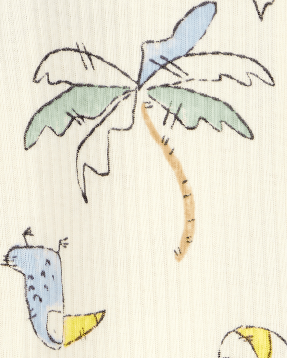 Pijama entero con cremallera bidireccional y estampado de palmeras - Carter's