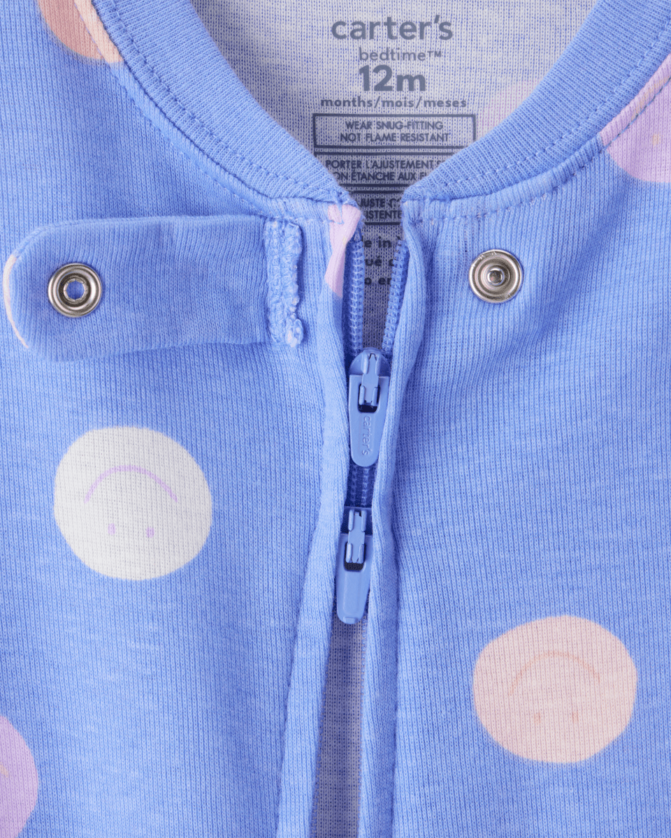 Pijama entero con estampado smiley en azul - Carter's