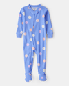 Pijama entero con estampado smiley en azul