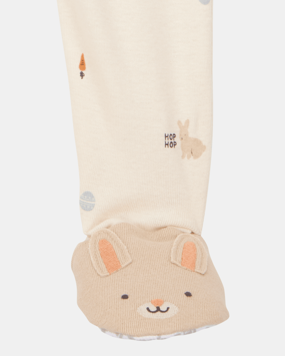 Pijama entero de algodón estampado de Pascua marfil - Carter's