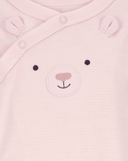 Pijama entero de algodón interlock diseño oso rosa - Carter's