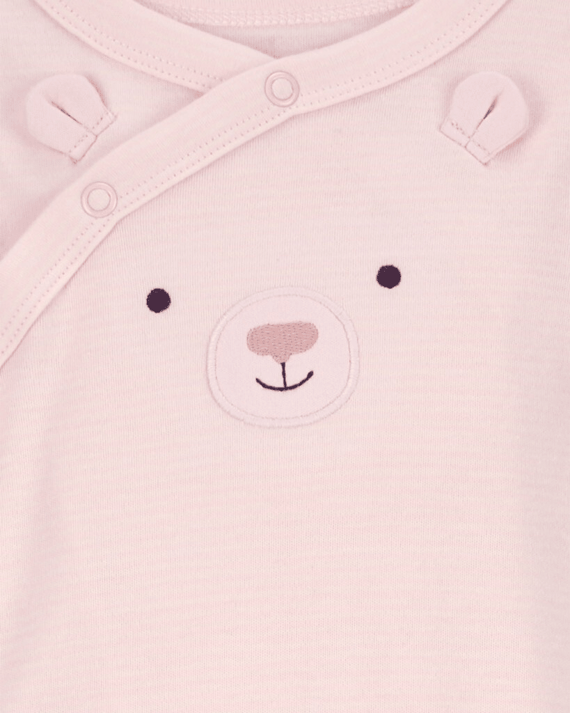 Pijama entero de algodón interlock diseño oso rosa - Carter's