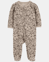 Pijama térmico de algodão com estampado floral