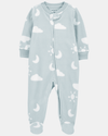 Macacão de polar com estampado de nuvem
