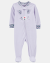 Pijama de polar com cara de coelho para meninas
