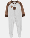 Pijama de polar cinzento com cara de cachorro para meninos