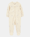 All-in-one fleece sleepsuit with zip and floral print