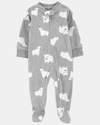 Pijama onesie de polar, estampado de urso polar