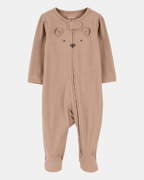 Pijama entero punto canalé diseño oso marrón - Carter's