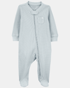 Pijama entero texturizado diseño azul liso