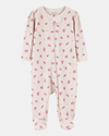 Pijama de uma só peça com estampadodo floral texturizado