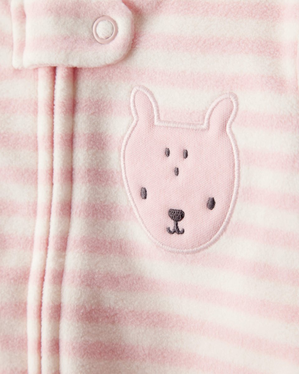 Pijama microfleece para bebé con diseño rosa rayas - Carter's