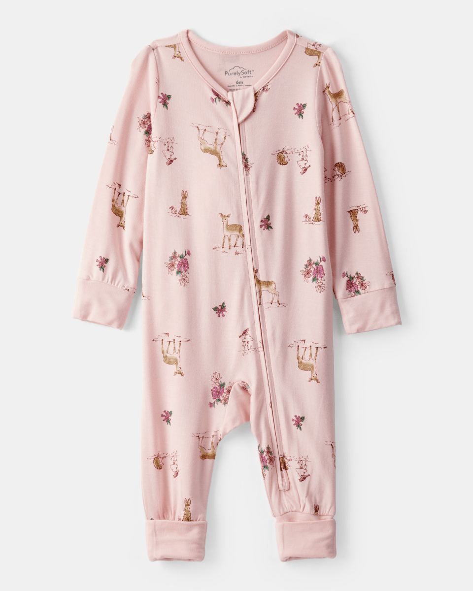 Pijama sostenible de algodón suave, diseño ciervos rosas - Carter's