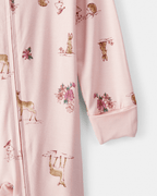 Pijama sostenible de algodón suave, diseño ciervos rosas - Carter's
