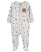 Pijama una pieza de algodón acanalado, con pie, diseño rinocerontes - Carter´s España