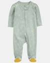 One-piece cotton pajamas with foot, bee design