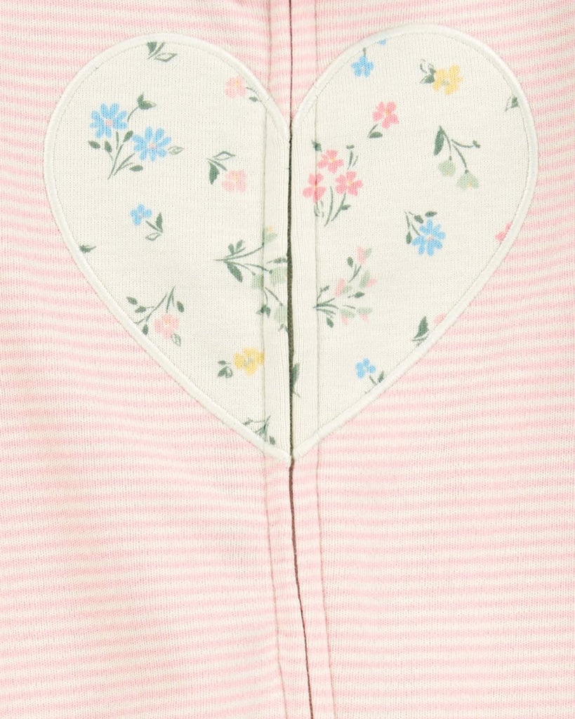 Pijama una pieza de algodón, con pie, diseño corazón - Carter´s