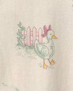 Pijama una pieza de algodón con pie, granja en crema - Carter's
