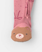 Pijama una pieza de algodón con pie, lazos en rosa - Carter's