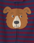 Pijama una pieza de algodón con pie, perros y rayas - Carter's