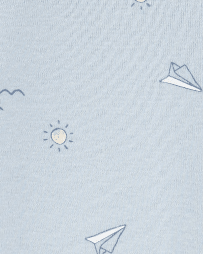Pijama una pieza de algodón, con pie y gorro, diseño aviones - Carter's
