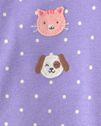 Pijama una pieza de algodón, mascotas en morado - Carter's