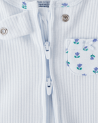 Pijama una pieza de algodón térmico, con pie, diseño floral - Carter's