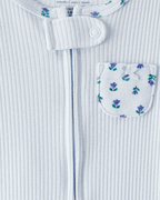 Pijama una pieza de algodón térmico, con pie, diseño floral - Carter's