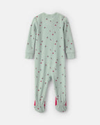 Pijama una pieza térmico con pie, manzanas en verde - Carter's