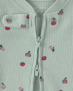 Pijama una pieza térmico con pie, manzanas en verde - Carter's