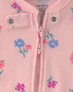 Pijama una pieza térmico de manga larga, flores en rosa - Carter's